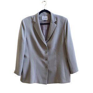 Le Suit Womens Tan Polyester Blazer Jacket Size 18